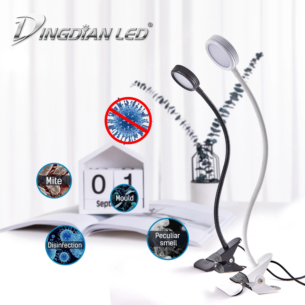 

UV Lamp Desk Lamp Rechargeable USB Led Flexible Table Lamps Cash Medical Product UV LED Table Lamp Home Office with Clip