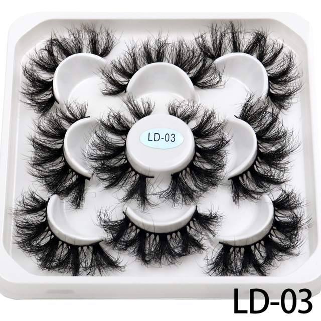 Pairs 25mm 3D Mink Lashes Bulk Russian Volume Fluffy Natural False Eyelashes Thick Dramatic Mink Eyelashes Wholesale maquiagem