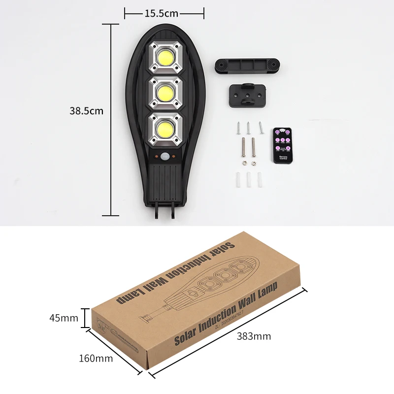 solar wall lights 50W LED Solar Light Waterproof Outdoor Solar Lamp Sunlight PIR Motion Sensor Three Modes Remote Control for Garden Wall Street solar led lights outdoor