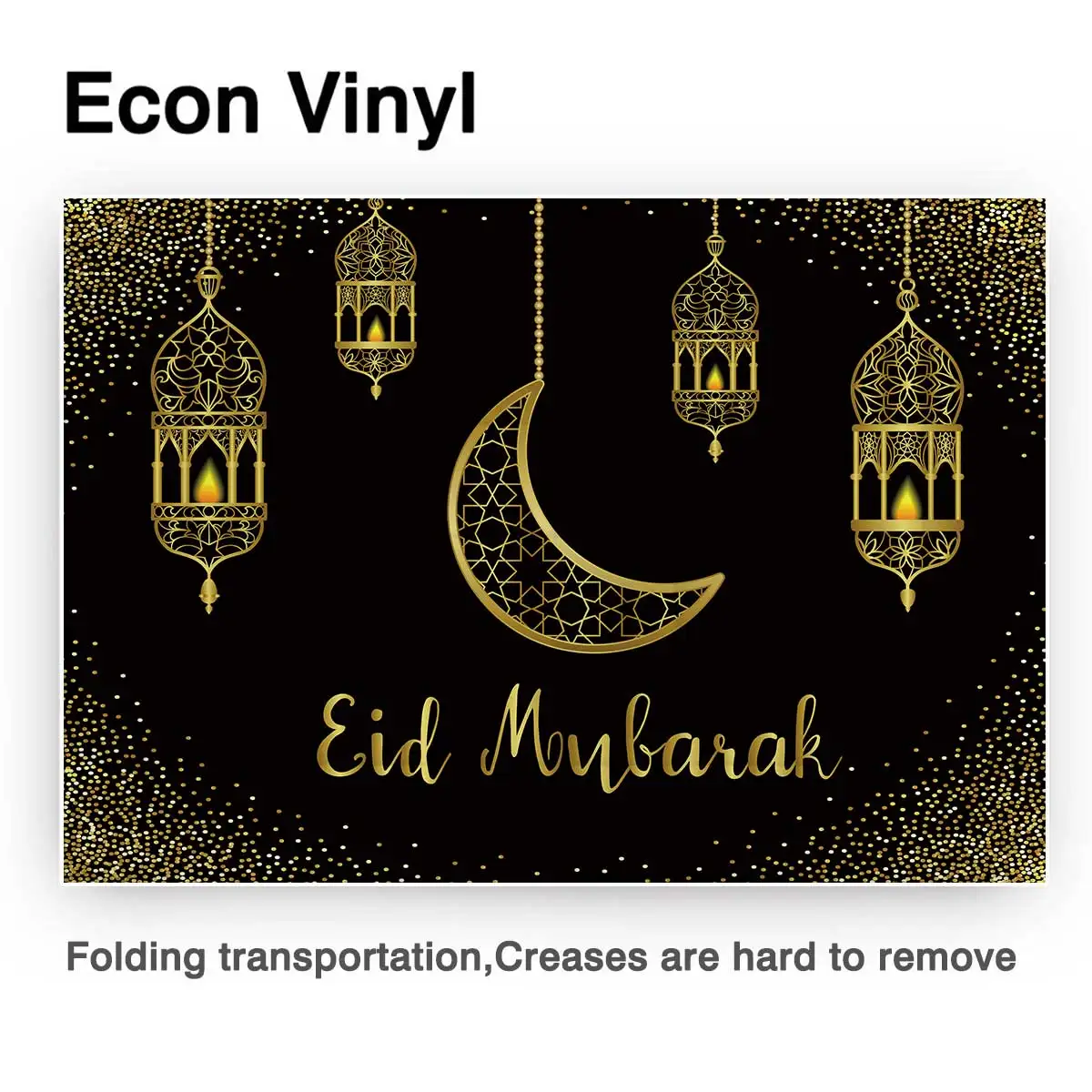 Allenjoy Eid Mubarak Latar Belakang Hitam Pasir Emas Bulan Islam Lampu Gantung Ramadan Kareem Photophone Latar Belakang Photocall Background Aliexpress