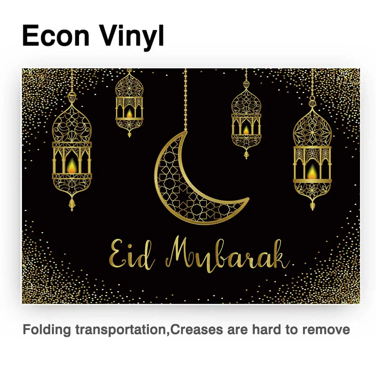 Allenjoy Eid Mubarak Black Background Golden Sand Moon Islamic Hanging  Lamps Ramadan Kareem Photophone Backdrop Photocall - Backgrounds -  AliExpress