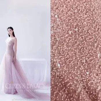 

Modern design French net lace fabric African sequins lace nigeria beaded embroidery tulle lace fabric for wedding dress