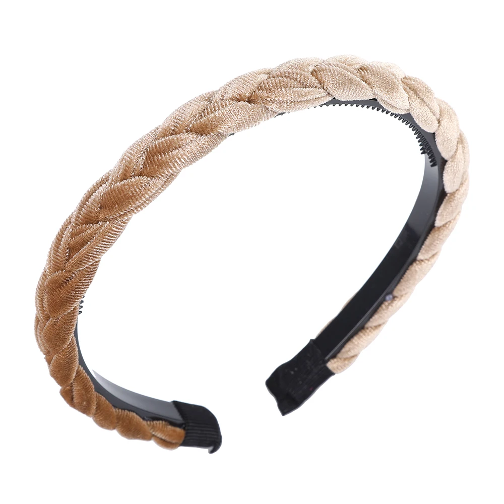 LEVAO Sponge Solid Color Hair Hoop Headband Velvet Headbands For Women Girls Non-slip Hairbands Hair Accessories Thin Edge hair band for ladies Hair Accessories