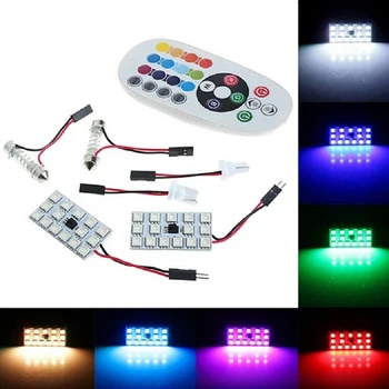 

Auto Panel Car Reading Map Lamp 5050 Smd LED smd Dome Interior Bulb Roof Lights T10 Adapter Festoon Base Lamp With
