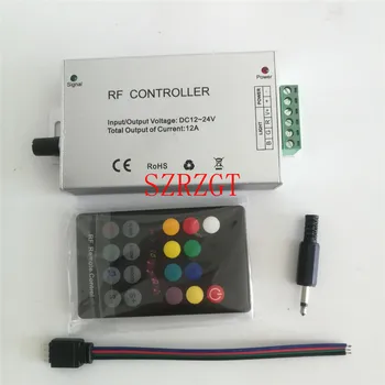 

SZRZGT DC12V-24V 18 Keys RGB Music LED Controller RF Remote Sound Sensor Voice Audio Control For 3528 5050 RGB LED Strip Light