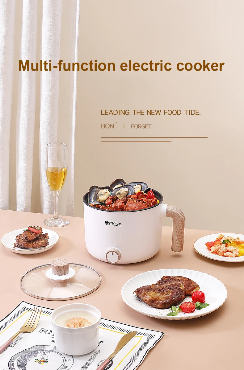 Description Picture 2 of item1.5L Portable MultiCooker Electric Cooking Pots Non-stick Rice Cooker Hotpot Noodles Soup Pot Eggs Food Steamer Heating Pan 220V