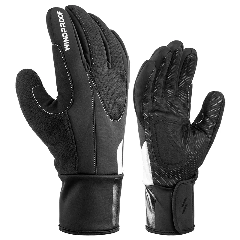RockBros Cycling Long Full Finger Winter Warm Sporting Gloves Black 