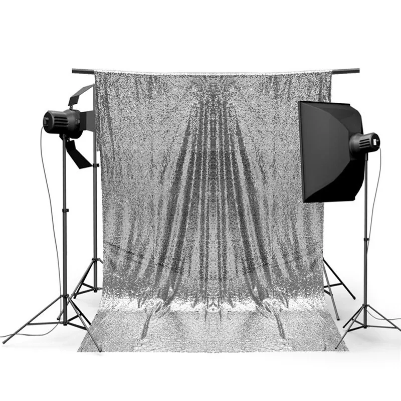 

4x6FT Silver Sequins Fabric Photography Backdrop Studio Background Tablecloth Wedding Decor Clothes Patchwork Material