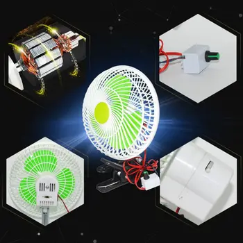 

12V Oscillating Stepless Speed Air Cooling Electric Fan Swing Clip Fan for Car Vehicle Outdoor Home Camping Hiking