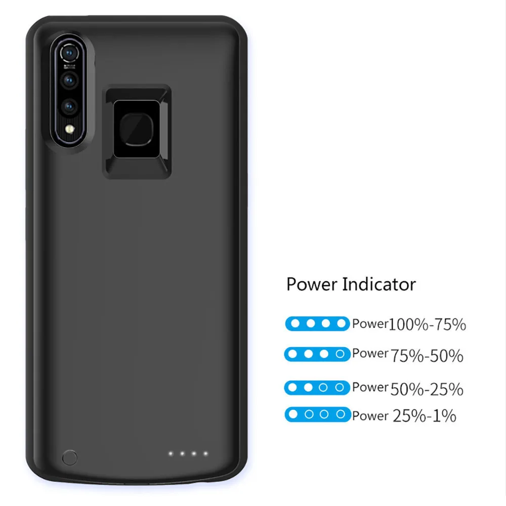 

For Vivo Z5x 6500mAh Battery Charger Case Extended Battery Backup Power Anti-Scratch Shockproof Protective Cover Back Case Coque