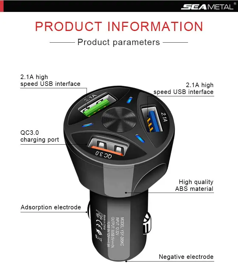 12V автомобильный прикуриватель зарядное устройство USB авто Quick Charge сплиттер QC 3,0 автомобиля Зарядное устройство USB адаптер зарядки мобильного телефона аксессуары