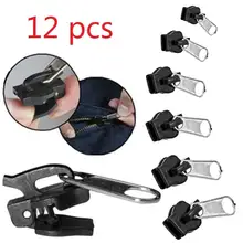 6/12 pçs 3 tamanhos universal kit de reparo instantâneo com zíper substituição zip slider dentes resgate novo design zíperes costura roupas