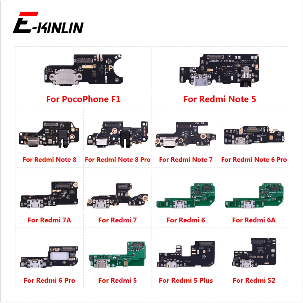 Соединительная плата для зарядки, гибкий кабель с микрофоном для XiaoMi PocoPhone F1 Redmi Note 8 7 6 5 Pro Plus 7A 6A S2|Шлейфы для мобильных телефонов|   | АлиЭкспресс