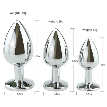 3 Size Stainless Steel Anal Plug Metal Butt Plug Large Set Beads Stimulator Adult Games Sex Toys For Women Man Anal Toys 3