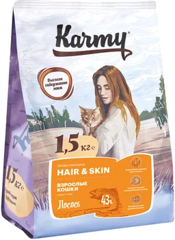 

KARMY KARMY HAIR & SKIN for adult cats with sensitive skin and hair with salmon
