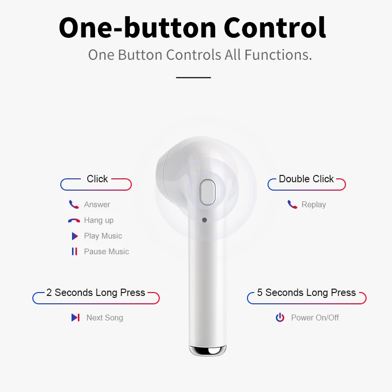  Bluetooth earphone 5.0 for smart phone Mini wireless Earbuds With Mic Charging Box Sport Headset Fo - 4000317158124
