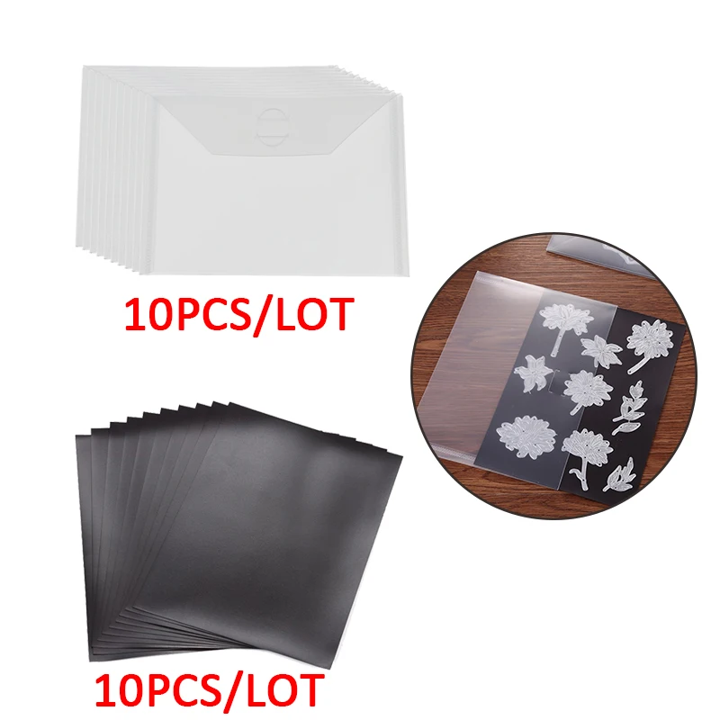 10PCS/SET Rubber Magnet Sheet Storage Pockets 7x5inch For