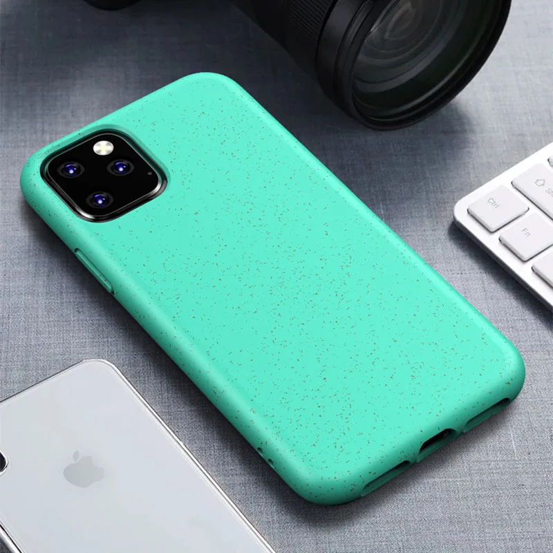 Green N1986N чехол для телефона iPhone 11 11 Pro Max X XR XS Max 6 6s 7 8 Plus Экологичная Пшеничная солома силиконовые конфеты цвета для iPhone X - Цвет: Green