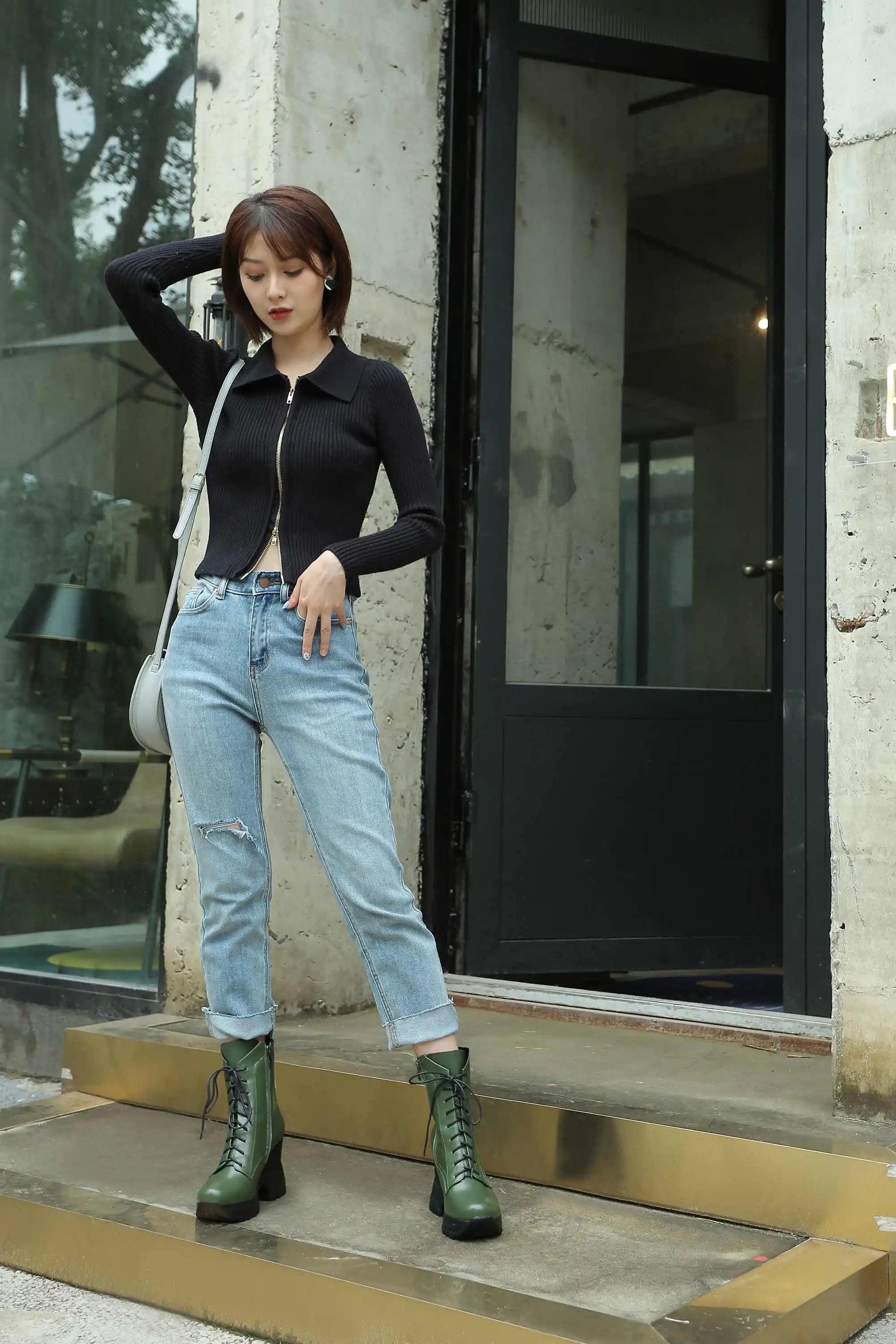 Bottes femme/ботинки до середины икры женская обувь на высоком каблуке обувь из натуральной кожи с круглым носком на танкетке; zapatos de mujer; размер 42