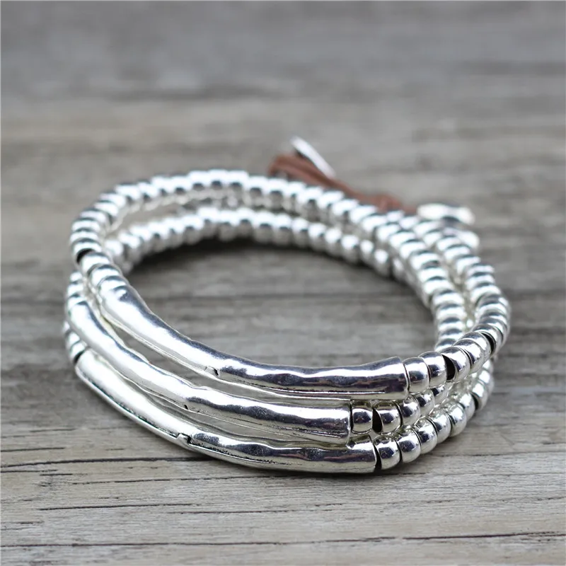 Fashion Jewelry Handmade DIY Elbow Vintage Retro Leather Bracelet For Women Men Christmas Gift Bracelet Jewelry