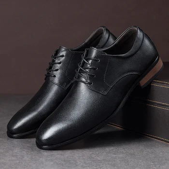 

Men dress business shoes genuine leather man oxford shoes male formal shoes lace up casual mens wedding shoes big size 48 o4