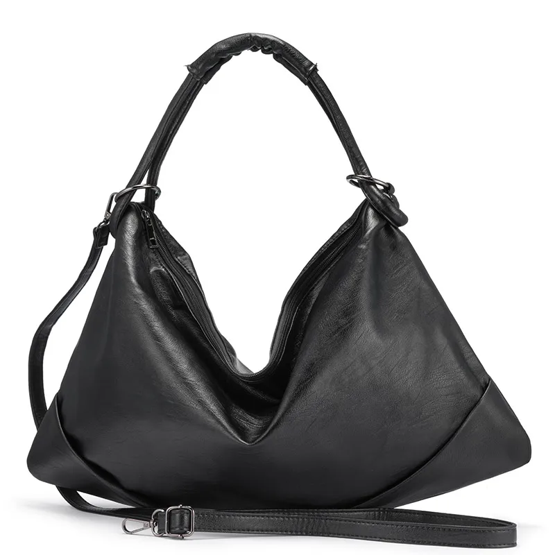 Женская сумка на плечо LOVEVOOK, большие сумки через плечо для женщин, мягкие сумки для подушек из искусственной кожи, в форме подушки - Цвет: Черный