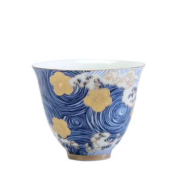 

Japanese-Style Kung Fu Tea Set Ceramic Grilled Flower Master Cup Single Cup Tea Cup Master Cup Household Tea Cup