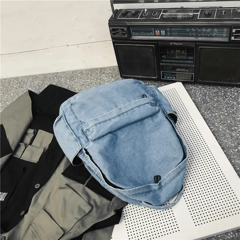 Women's Backpack Cowboy Children's Bag Denim Korean Version Shoulder Bags Teenager Girl College Student School For Men Rucksack