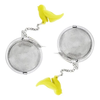 

2pcs/set Home Stainless Steel Easy Clean Fine Mesh Seasoning Cooking Kitchen Supplies Tea Ball Infuser Interval Diffuser Spices