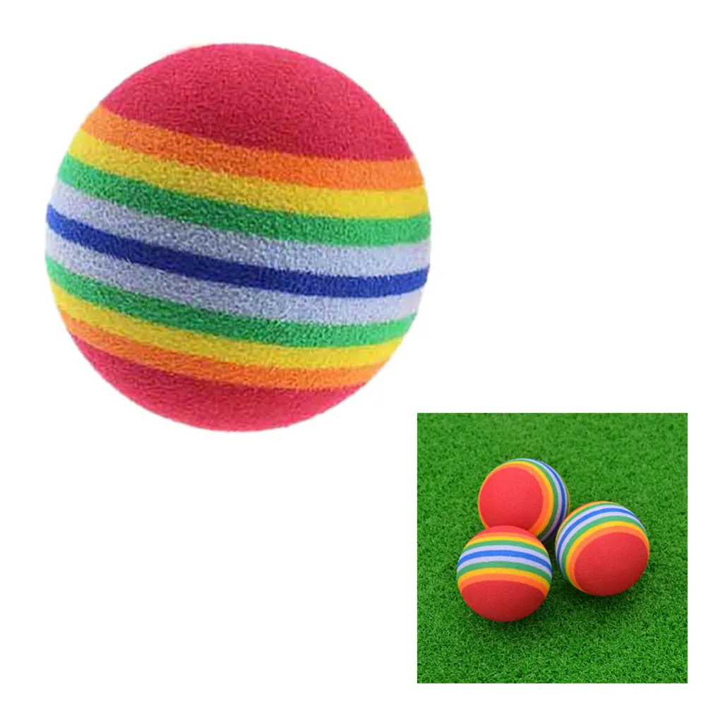 8pcs 42mm Rainbow EVA Foam Ball Golf Practice Indoor Training Aid Soft Golf Training Ball