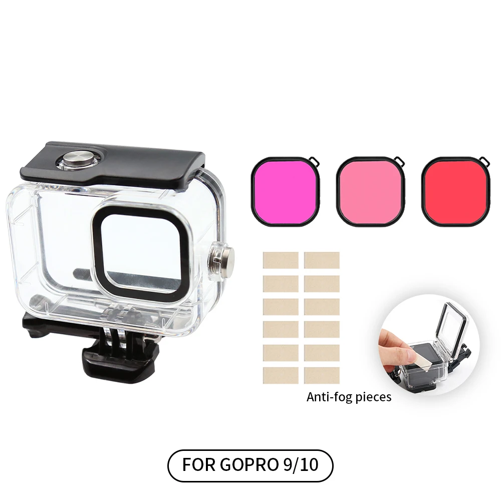 Mergulho Subaquático Impermeável para go Pro Capa Protetora Preta Câmera de Ação Gopro Hero 10 60m Case de - Image 2