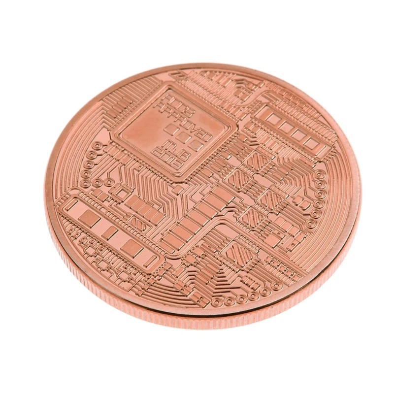 Новая позолоченная монета Биткойн из розового золота Коллекционная монета художественная коллекция подарок физический