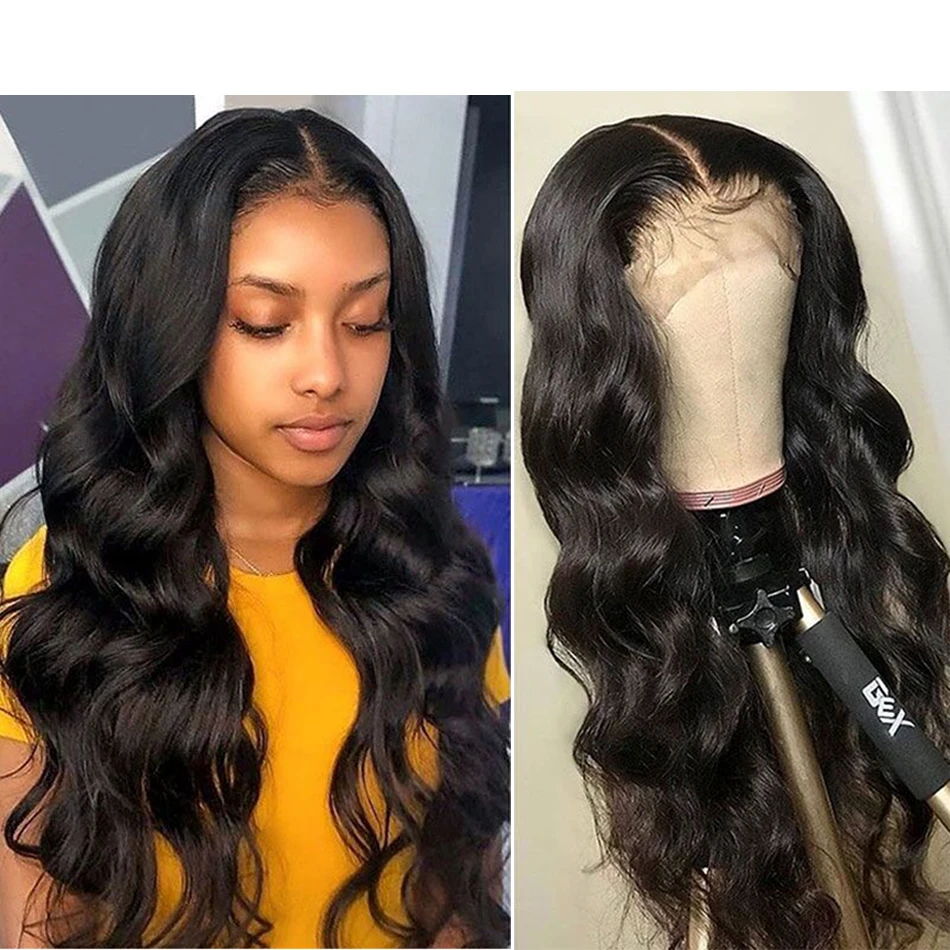 

MIHAIR Body Wave Hair 13*4 Lace Front Wig 8-26inch Remy Human Hair Wigs For Black Women Peruvian Hair Wig 150% Density Glueless