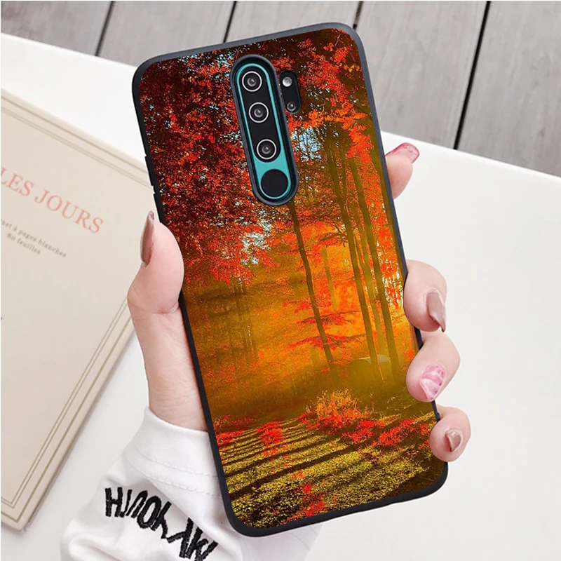 landscape black Silicone Phone Case For Redmi note 8 7 Pro S 8T for redmi 9 7A Cover xiaomi leather case charging