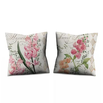 

Pink Hyacinth Flowering Plant Pillow Cover Home Decoration Pillow Case Sofa Back Cushion Cushion Cover Seat Cushion