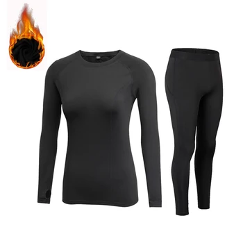 

New Thermal Underwear Women Winter Underwear Sets Anti-microbial High Stretch Fleece Thermo Underwear Female Warm Long Johns