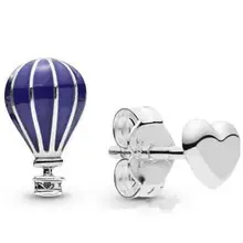 Оригинальные 925 пробы серебряные серьги с воздушным шаром и сердцем, серебряные серьги-гвоздики для женщин, свадебный подарок, модное ювелирное изделие