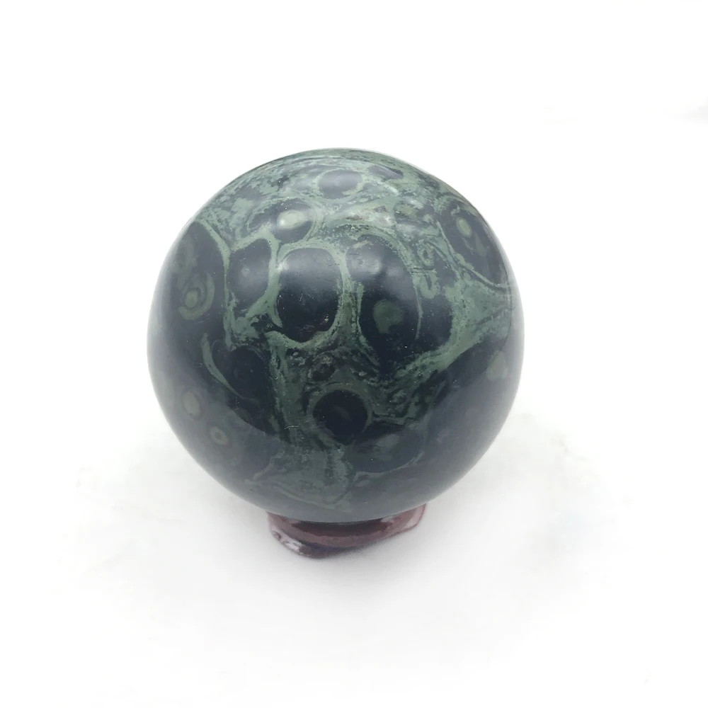 Natural Kambaba Jasper Ball Quartz Crystal Sphere Madagascar Mineral Healing Crystal Fengshui Home Decoration Free Wood Stand
