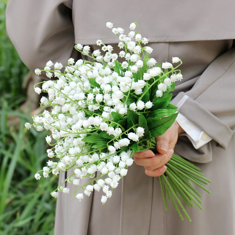 

12pcs Artificial Lily of The Valley Flowers Bush for Home Garden Wedding Decoration Beautiful and stylish Hot Sale