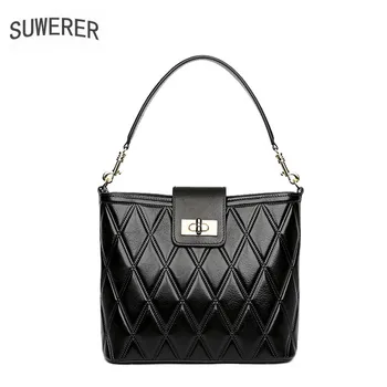 

Women Genuine Leather bag 2020 new leather handbag female Embossed leather crossbody bag Bucket bag