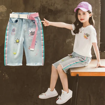 

toddler girl jeans teenage jeans toddler girl denim teenage girls clothing 14 years embroidery summer thin section with belt