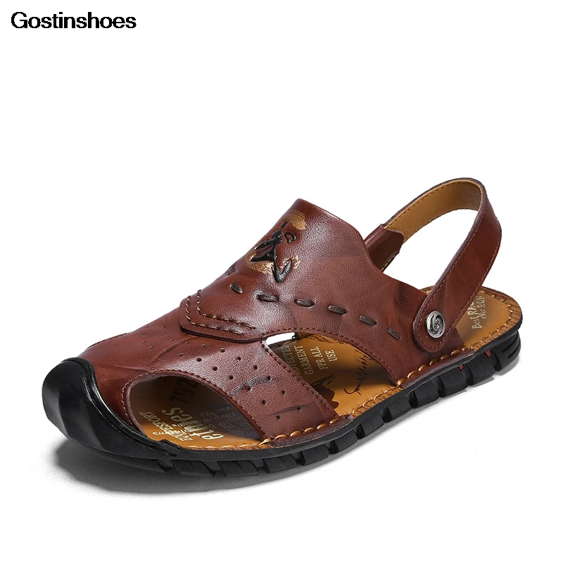 

Sandales Zapatos Hombre Closed Toe Casual Cowhide Sandalias Para Hombre Chaussure Homme Sandals Men Shoes