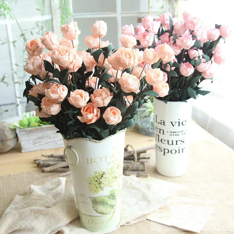 

6PCS Single Rose For Phyllis PE Artificial Flower Bouquet Simulation Decoration For Gift Wedding Party and Home Decor