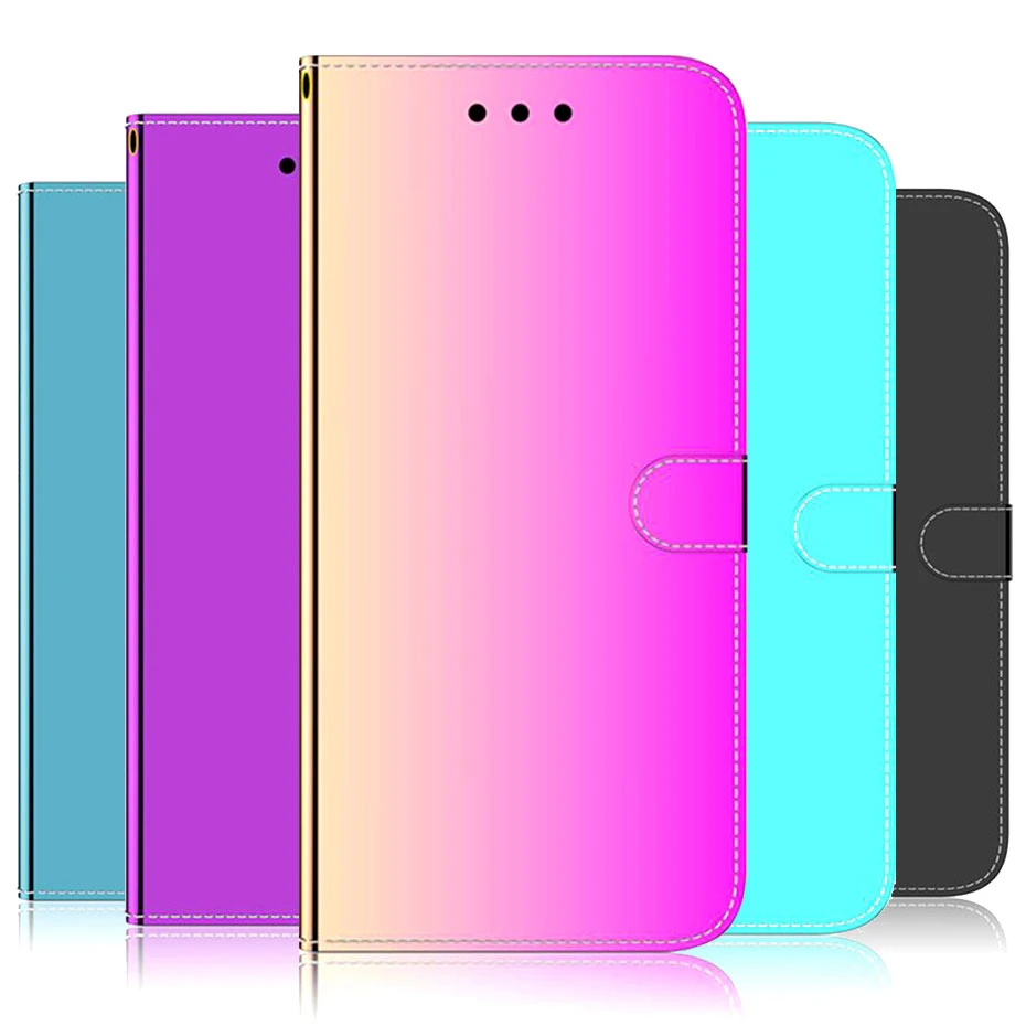 Зеркальный кожаный чехол-книжка с гладкой поверхностью для iPhone 11 Pro Max