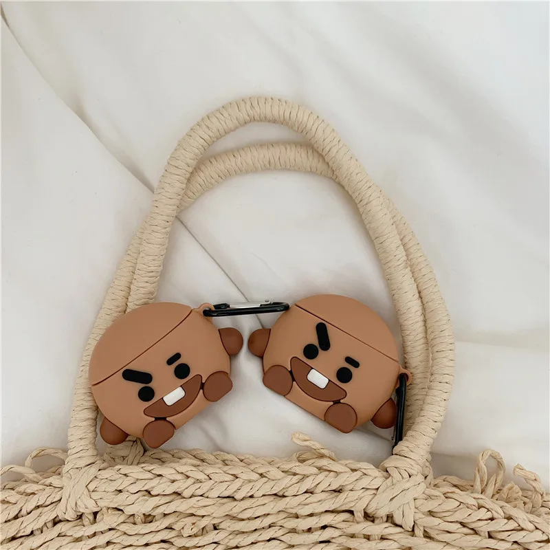 3D Cartoon Brown Chocolate Boy Silicone Headphone Case For Apple Airpods 1 2 Cover Wireless Bluetooth Cute Earphone Case Cover