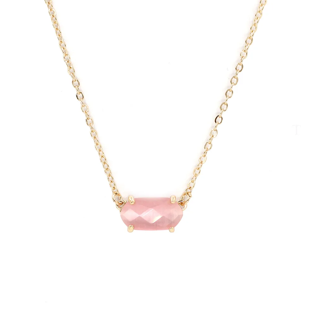 

2019 July Gold Tone 3D New Small Oval Cats Eye Inlay Choker Pendant Necklace Better Quality Druzy Cute Oval Pendant Necklace