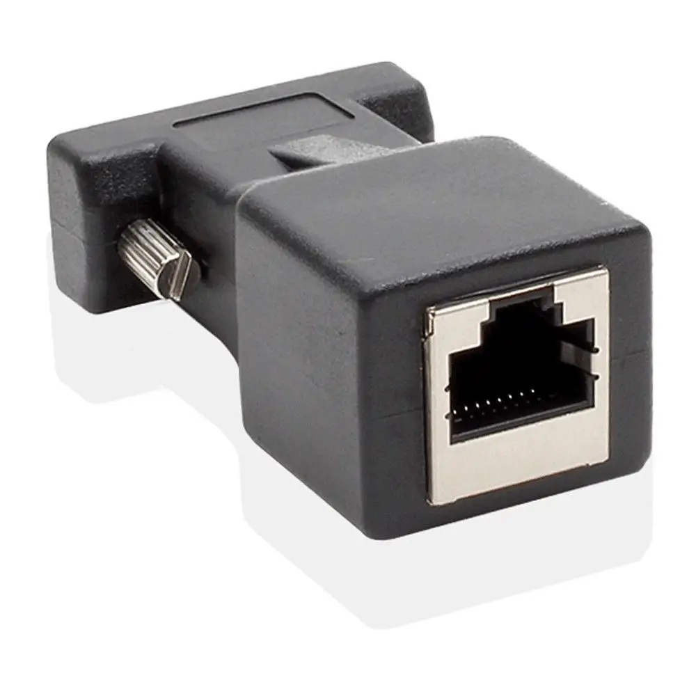 Ethernet Adapter RJ45 To RS232 DB9 9-Pin Port Male To RJ45 Female Cat5e/6 Parts