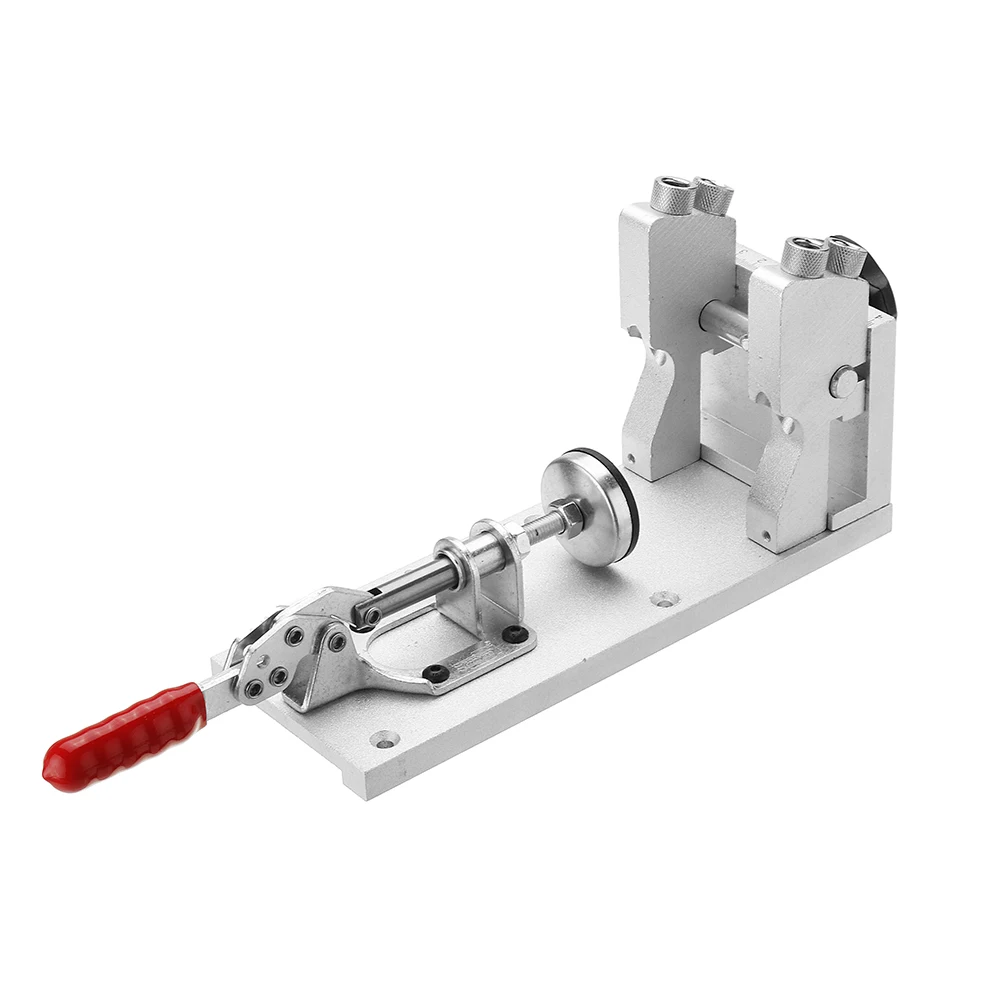 

Sliver Woodworking Pocket Hole Jig Master System Guide Carpenter Kit with Clamp and Hole Drill Bits Heat Treatment