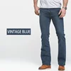 Mens Boot Cut Jeans Slightly Flared Slim Fit Blue Black Trousers Designer Classic Male Stretch Denim Pants 5