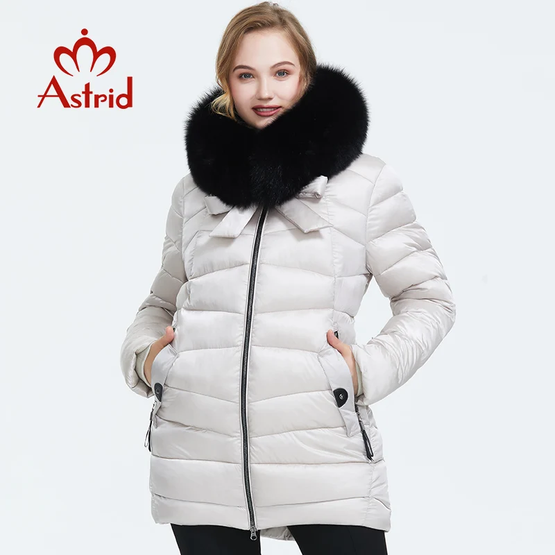Astrid 2019 Зима новое поступление пуховик женский с меховым воротником верхняя